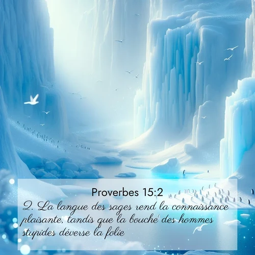 Segond21 Proverbes  ; image nature: image avec le verset biblique :La langue des sages rend la connaissance plaisante, tandis que la bouche des hommes stupides déverse la folie. ;  ; 15:2