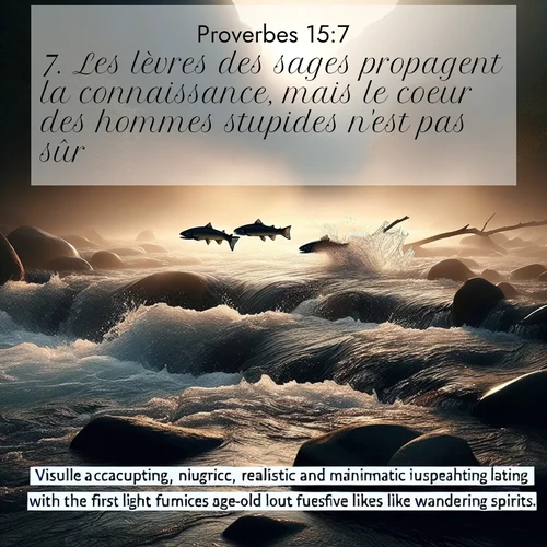 Segond21 Proverbes  ; image nature: image avec le verset biblique :Les lèvres des sages propagent la connaissance, mais le coeur des hommes stupides n&#039;est pas sûr. ;  ; 15:7