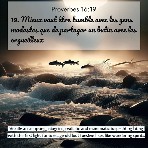 Segond21 Proverbes  ; image nature: image avec le verset biblique :Mieux vaut être humble avec les gens modestes que de partager un butin avec les orgueilleux. ;  ; 16:19