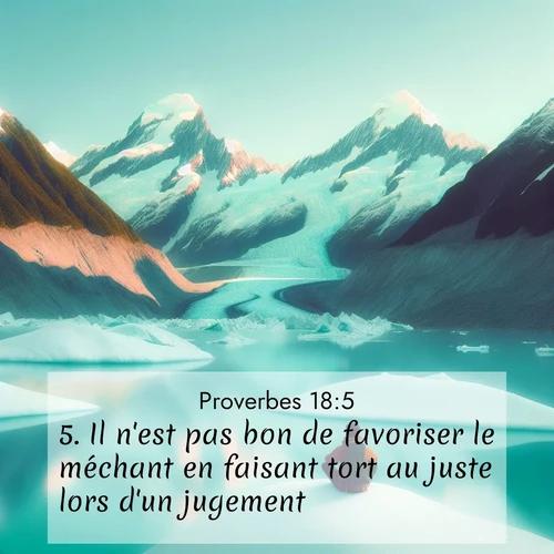 Segond21 Proverbes  ; image nature: image avec le verset biblique :Il n&#039;est pas bon de favoriser le méchant en faisant tort au juste lors d&#039;un jugement. ;  ; 18:5
