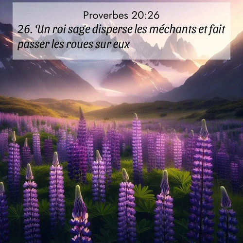 Segond21 Proverbes  ; image nature: image avec le verset biblique :Un roi sage disperse les méchants et fait passer les roues sur eux. ;  ; 20:26