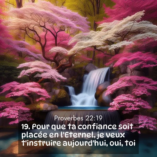 Segond21 Proverbes  ; image nature: image avec le verset biblique :Pour que ta confiance soit placée en l&#039;Eternel, je veux t&#039;instruire aujourd&#039;hui, oui, toi. ;  ; 22:19