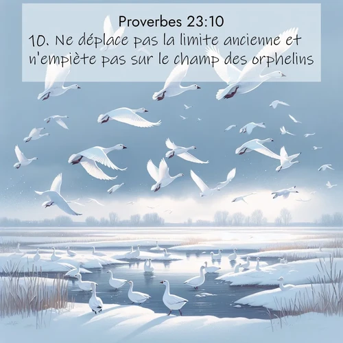Segond21 Proverbes  ; image nature: image avec le verset biblique :Ne déplace pas la limite ancienne et n&#039;empiète pas sur le champ des orphelins, ;  ; 23:10