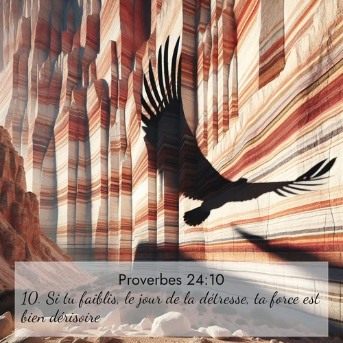 Segond21 Proverbes  ; image nature: image avec le verset biblique :Si tu faiblis, le jour de la détresse, ta force est bien dérisoire. ;  ; 24:10