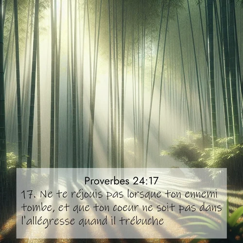 Segond21 Proverbes  ; image nature: image avec le verset biblique :Ne te réjouis pas lorsque ton ennemi tombe, et que ton coeur ne soit pas dans l&#039;allégresse quand il trébuche! ;  ; 24:17