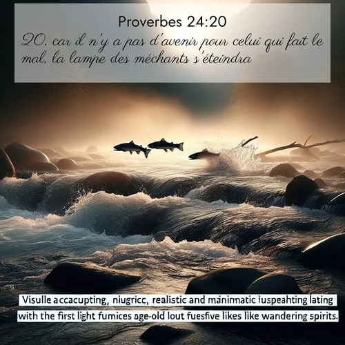 Segond21 Proverbes  ; image nature: image avec le verset biblique :car il n&#039;y a pas d&#039;avenir pour celui qui fait le mal, la lampe des méchants s&#039;éteindra. ;  ; 24:20