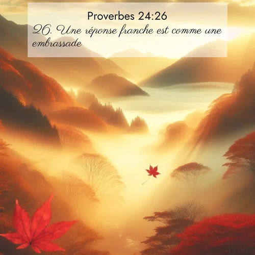 Segond21 Proverbes  ; image nature: image avec le verset biblique :Une réponse franche est comme une embrassade. ;  ; 24:26