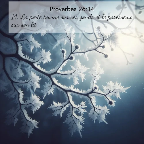 Segond21 Proverbes  ; image nature: image avec le verset biblique :La porte tourne sur ses gonds et le paresseux sur son lit. ;  ; 26:14