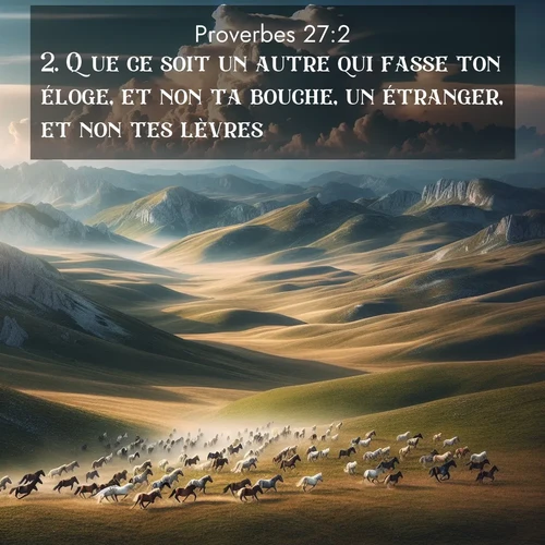 Segond21 Proverbes  ; image nature: image avec le verset biblique :Que ce soit un autre qui fasse ton éloge, et non ta bouche, un étranger, et non tes lèvres. ;  ; 27:2
