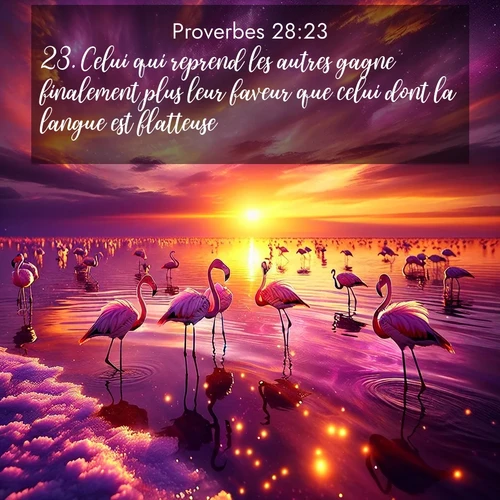 Segond21 Proverbes  ; image nature: image avec le verset biblique :Celui qui reprend les autres gagne finalement plus leur faveur que celui dont la langue est flatteuse. ;  ; 28:23