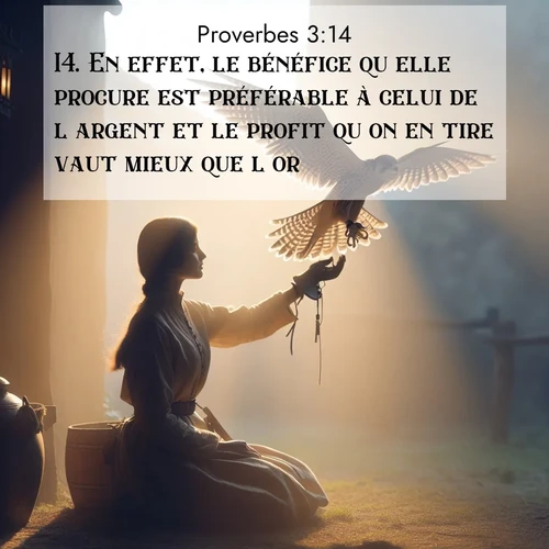 Segond21 Proverbes  ; image nature: image avec le verset biblique :En effet, le bénéfice qu&#039;elle procure est préférable à celui de l&#039;argent et le profit qu&#039;on en tire vaut mieux que l&#039;or. ;  ; 3:14