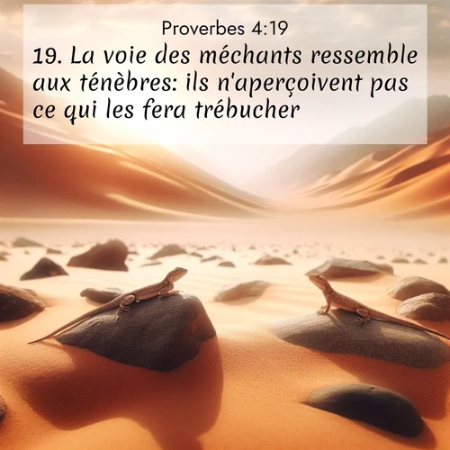 Segond21 Proverbes  ; image nature: image avec le verset biblique :La voie des méchants ressemble aux ténèbres: ils n&#039;aperçoivent pas ce qui les fera trébucher. ;  ; 4:19
