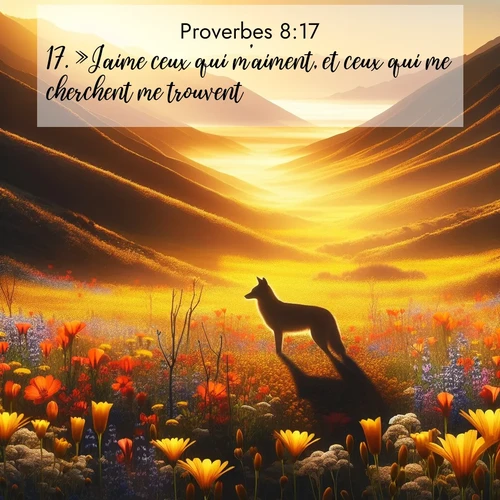 Segond21 Proverbes  ; image nature: image avec le verset biblique :»J&#039;aime ceux qui m&#039;aiment, et ceux qui me cherchent me trouvent. ;  ; 8:17