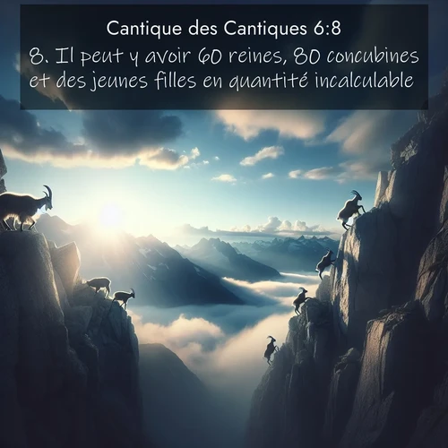 Segond21 Cantique des Cantiques  ; image nature: image avec le verset biblique :Il peut y avoir 60 reines, 80 concubines et des jeunes filles en quantité incalculable, ;  ; 6:8