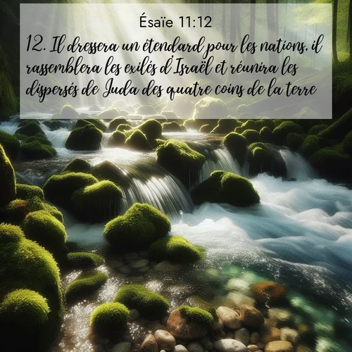 Segond21 Ésaïe  ; image nature: image avec le verset biblique :Il dressera un étendard pour les nations, il rassemblera les exilés d&#039;Israël et réunira les dispersés de Juda des quatre coins de la terre. ;  ; 11:12
