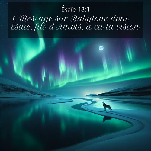 citation biblique : 1. Message sur Babylone dont Esaïe, fils d&#039;Amots, a eu la vision.
 sur fond image nature