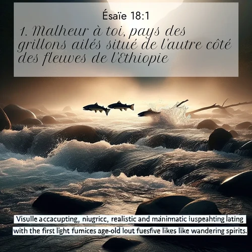 citation biblique : 1. Malheur à toi, pays des grillons ailés situé de l&#039;autre côté des fleuves de l&#039;Ethiopie,
 sur fond image nature