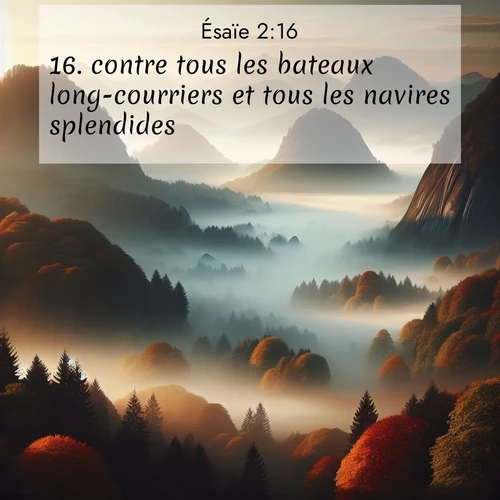Segond21 Ésaïe  ; image nature: image avec le verset biblique :contre tous les bateaux long-courriers et tous les navires splendides. ;  ; 2:16