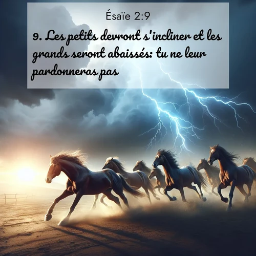 Segond21 Ésaïe  ; image nature: image avec le verset biblique :Les petits devront s&#039;incliner et les grands seront abaissés: tu ne leur pardonneras pas! ;  ; 2:9