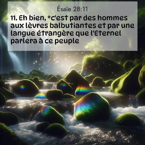 Segond21 Ésaïe  ; image nature: image avec le verset biblique :Eh bien, *c&#039;est par des hommes aux lèvres balbutiantes et par une langue étrangère que l&#039;Eternel parlera à ce peuple. ;  ; 28:11