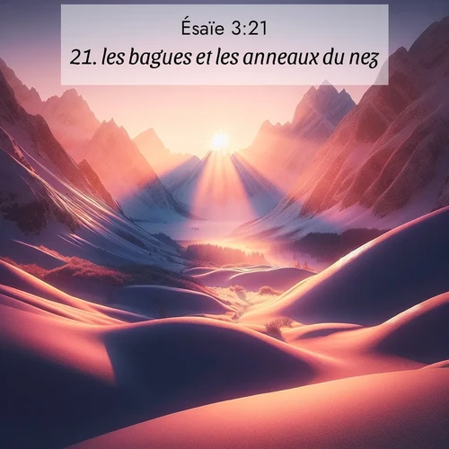 Segond21 Ésaïe  ; image nature: image avec le verset biblique :les bagues et les anneaux du nez, ;  ; 3:21