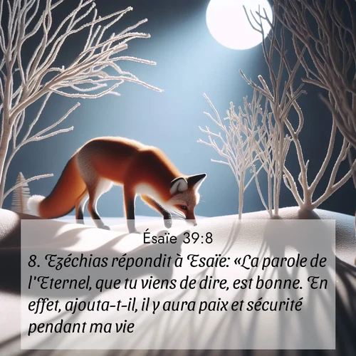citation biblique : 8. Ezéchias répondit à Esaïe: «La parole de l&#039;Eternel, que tu viens de dire, est bonne. En effet, ajouta-t-il, il y aura paix et sécurité pendant ma vie.»
 sur fond image nature