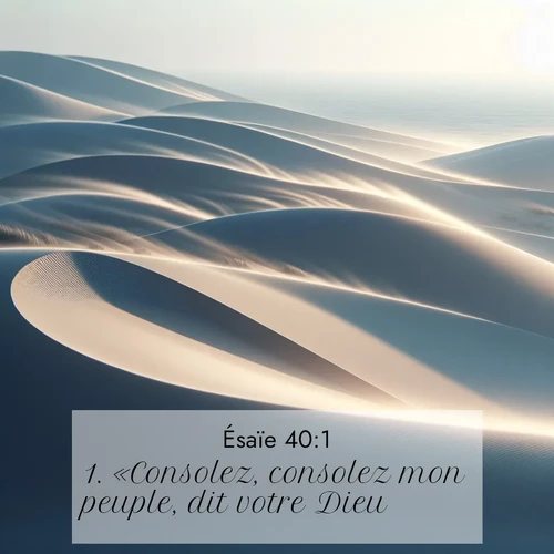 citation biblique : 1. «Consolez, consolez mon peuple, dit votre Dieu.
 sur fond image nature