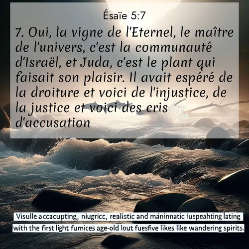 Segond21 Ésaïe  ; image nature: image avec le verset biblique :Oui, la vigne de l&#039;Eternel, le maître de l&#039;univers, c&#039;est la communauté d&#039;Israël, et Juda, c&#039;est le plant qui faisait son plaisir. Il avait espéré de la droiture et voici de l&#039;injustice, de la justice et voici des cris d&#039;accusation! ;  ; 5:7
