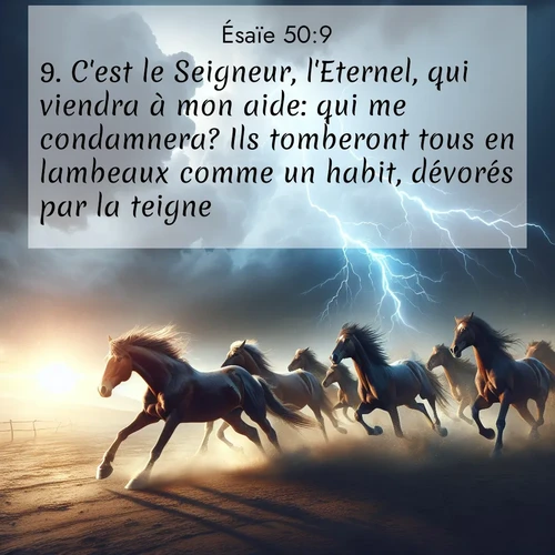 Segond21 Ésaïe  ; image nature: image avec le verset biblique :C&#039;est le Seigneur, l&#039;Eternel, qui viendra à mon aide: qui me condamnera? Ils tomberont tous en lambeaux comme un habit, dévorés par la teigne. ;  ; 50:9