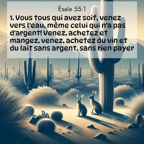 citation biblique : 1. Vous tous qui avez soif, venez vers l&#039;eau, même celui qui n&#039;a pas d&#039;argent! Venez, achetez et mangez, venez, achetez du vin et du lait sans argent, sans rien payer!
 sur fond image nature
