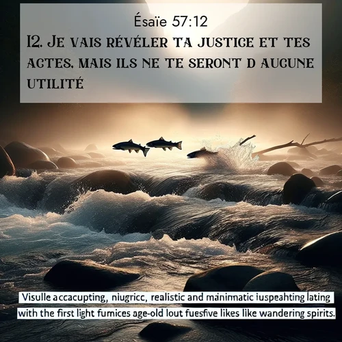 citation biblique : 12. Je vais révéler ta justice et tes actes, mais ils ne te seront d&#039;aucune utilité.
 sur fond image nature