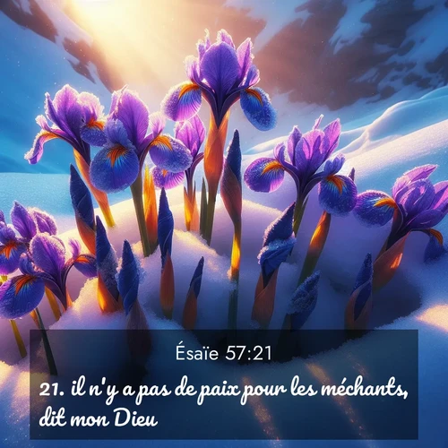 citation biblique : 21. il n&#039;y a pas de paix pour les méchants, dit mon Dieu.
 sur fond image nature