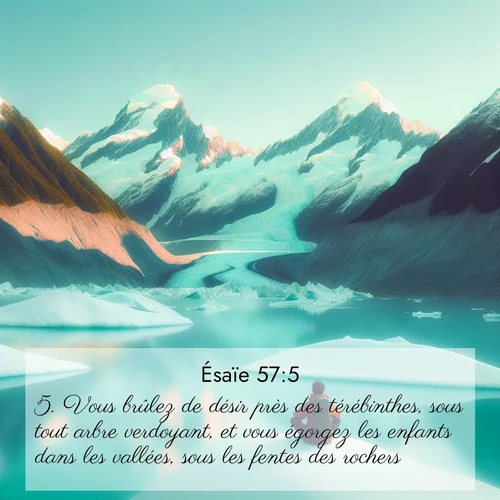 citation biblique : 5. Vous brûlez de désir près des térébinthes, sous tout arbre verdoyant, et vous égorgez les enfants dans les vallées, sous les fentes des rochers!
 sur fond image nature
