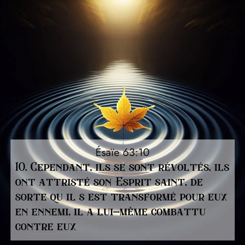 Segond21 Ésaïe  ; image nature: image avec le verset biblique :Cependant, ils se sont révoltés, ils ont attristé son Esprit saint, de sorte qu&#039;il s&#039;est transformé pour eux en ennemi, il a lui-même combattu contre eux. ;  ; 63:10