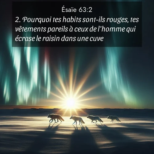 Segond21 Ésaïe  ; image nature: image avec le verset biblique :Pourquoi tes habits sont-ils rouges, tes vêtements pareils à ceux de l&#039;homme qui écrase le raisin dans une cuve? ;  ; 63:2