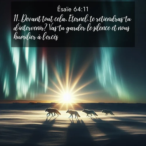 Segond21 Ésaïe  ; image nature: image avec le verset biblique :Devant tout cela, Eternel, te retiendras-tu d&#039;intervenir? Vas-tu garder le silence et nous humilier à l&#039;excès?» ;  ; 64:11