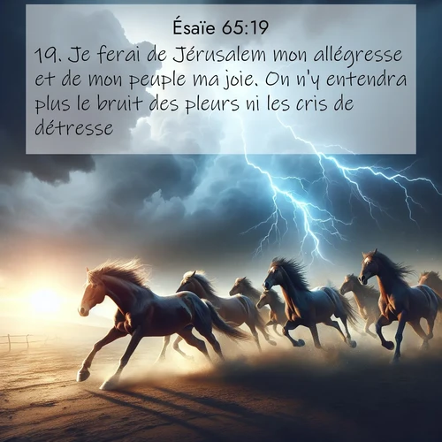 citation biblique : 19. Je ferai de Jérusalem mon allégresse et de mon peuple ma joie. On n&#039;y entendra plus le bruit des pleurs ni les cris de détresse.
 sur fond image nature