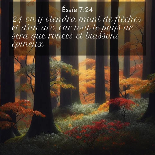 Segond21 Ésaïe  ; image nature: image avec le verset biblique :on y viendra muni de flèches et d&#039;un arc, car tout le pays ne sera que ronces et buissons épineux. ;  ; 7:24
