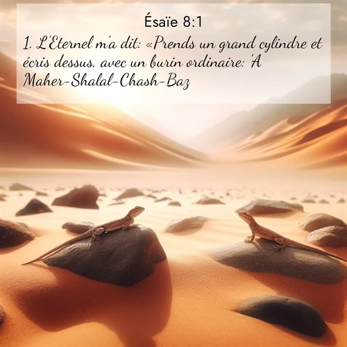citation biblique : 1. L&#039;Eternel m&#039;a dit: «Prends un grand cylindre et écris dessus, avec un burin ordinaire: &#039;A Maher-Shalal-Chash-Baz.&#039;
 sur fond image nature
