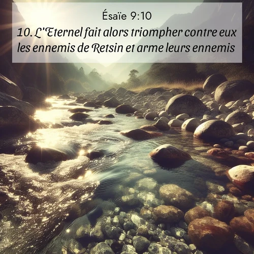 Segond21 Ésaïe  ; image nature: image avec le verset biblique :L&#039;Eternel fait alors triompher contre eux les ennemis de Retsin et arme leurs ennemis: ;  ; 9:10