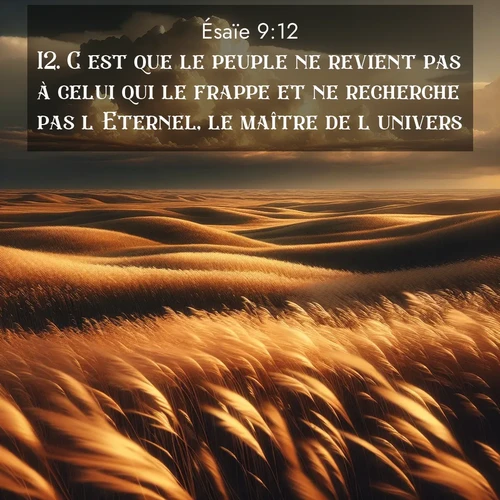 Segond21 Ésaïe  ; image nature: image avec le verset biblique :C&#039;est que le peuple ne revient pas à celui qui le frappe et ne recherche pas l&#039;Eternel, le maître de l&#039;univers. ;  ; 9:12