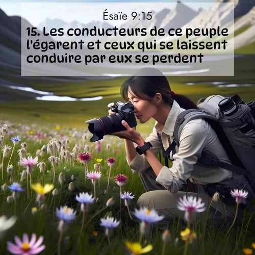 Segond21 Ésaïe  ; image nature: image avec le verset biblique :Les conducteurs de ce peuple l&#039;égarent et ceux qui se laissent conduire par eux se perdent. ;  ; 9:15