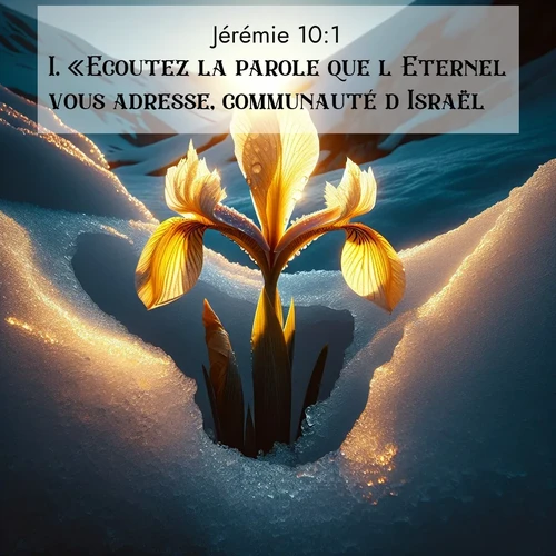 citation biblique : 1. «Ecoutez la parole que l&#039;Eternel vous adresse, communauté d&#039;Israël!
 sur fond image nature