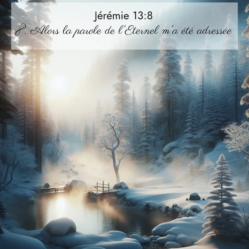 Segond21 Jérémie  ; image nature: image avec le verset biblique :Alors la parole de l&#039;Eternel m&#039;a été adressée: ;  ; 13:8
