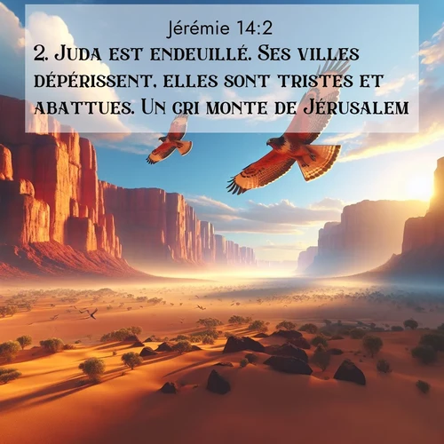 Segond21 Jérémie  ; image nature: image avec le verset biblique :Juda est endeuillé. Ses villes dépérissent, elles sont tristes et abattues. </p><p>Lire le verset dans son contexte : <br><a href=