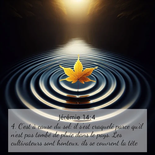 Segond21 Jérémie  ; image nature: image avec le verset biblique :C&#039;est à cause du sol: il s&#039;est craquelé parce qu&#039;il n&#039;est pas tombé de pluie dans le pays. Les cultivateurs sont honteux, ils se couvrent la tête. ;  ; 14:4