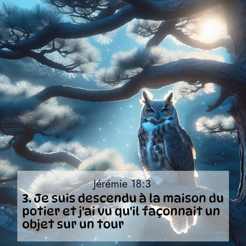 citation biblique : 3. Je suis descendu à la maison du potier et j&#039;ai vu qu&#039;il façonnait un objet sur un tour,
 sur fond image nature