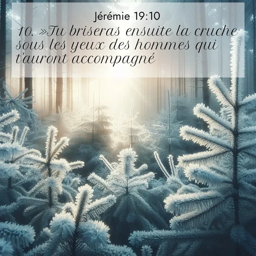 citation biblique : 10. »Tu briseras ensuite la cruche sous les yeux des hommes qui t&#039;auront accompagné
 sur fond image nature