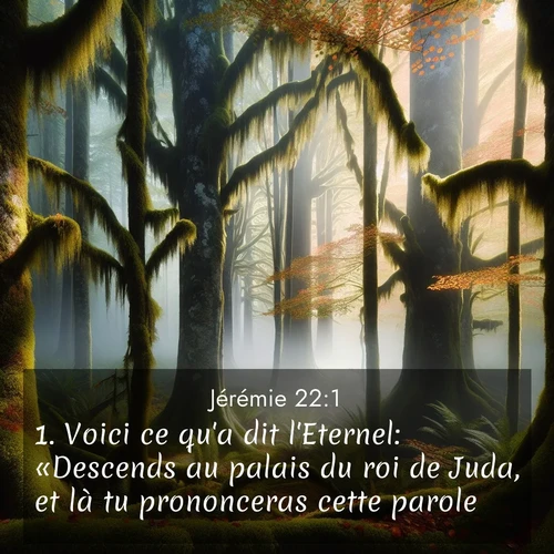 citation biblique : 1. Voici ce qu&#039;a dit l&#039;Eternel: «Descends au palais du roi de Juda, et là tu prononceras cette parole:
 sur fond image nature