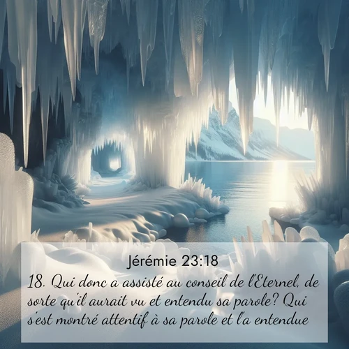 citation biblique : 18. Qui donc a assisté au conseil de l&#039;Eternel, de sorte qu&#039;il aurait vu et entendu sa parole? Qui s&#039;est montré attentif à sa parole et l&#039;a entendue?
 sur fond image nature